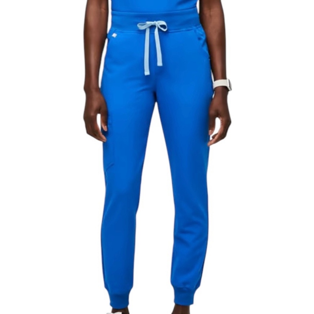Figs High Waisted Zamora Jogger Scrub Pants Royal Blue Size Medium